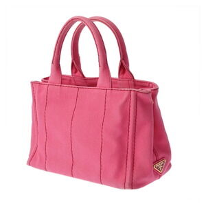 Prada Bag Canvas Pink Canapa Tote